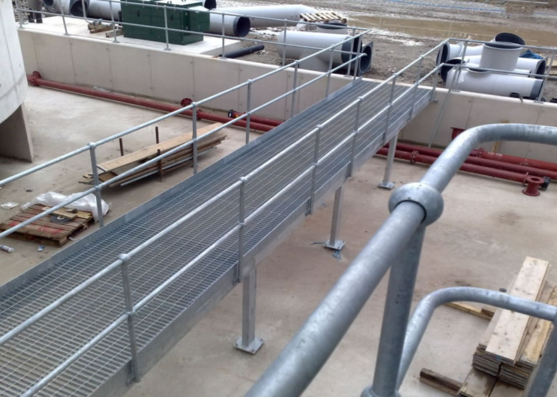Mild steel handrails in water treatment plant